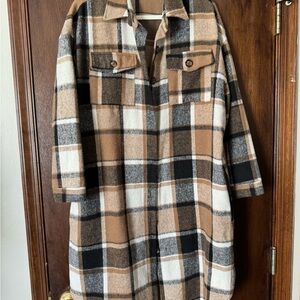 Plaid Women's Jacket in Brown and Black